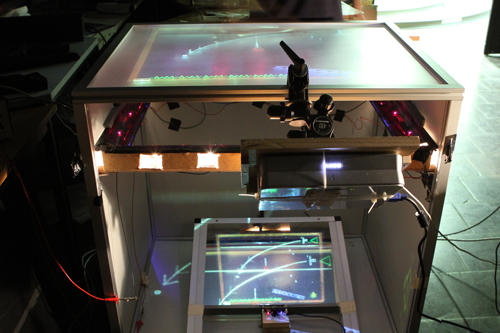 Demonstrator of a multi-touch table