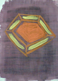 Tuschbild mit Pentagon aus dem Deckfarbenkasten